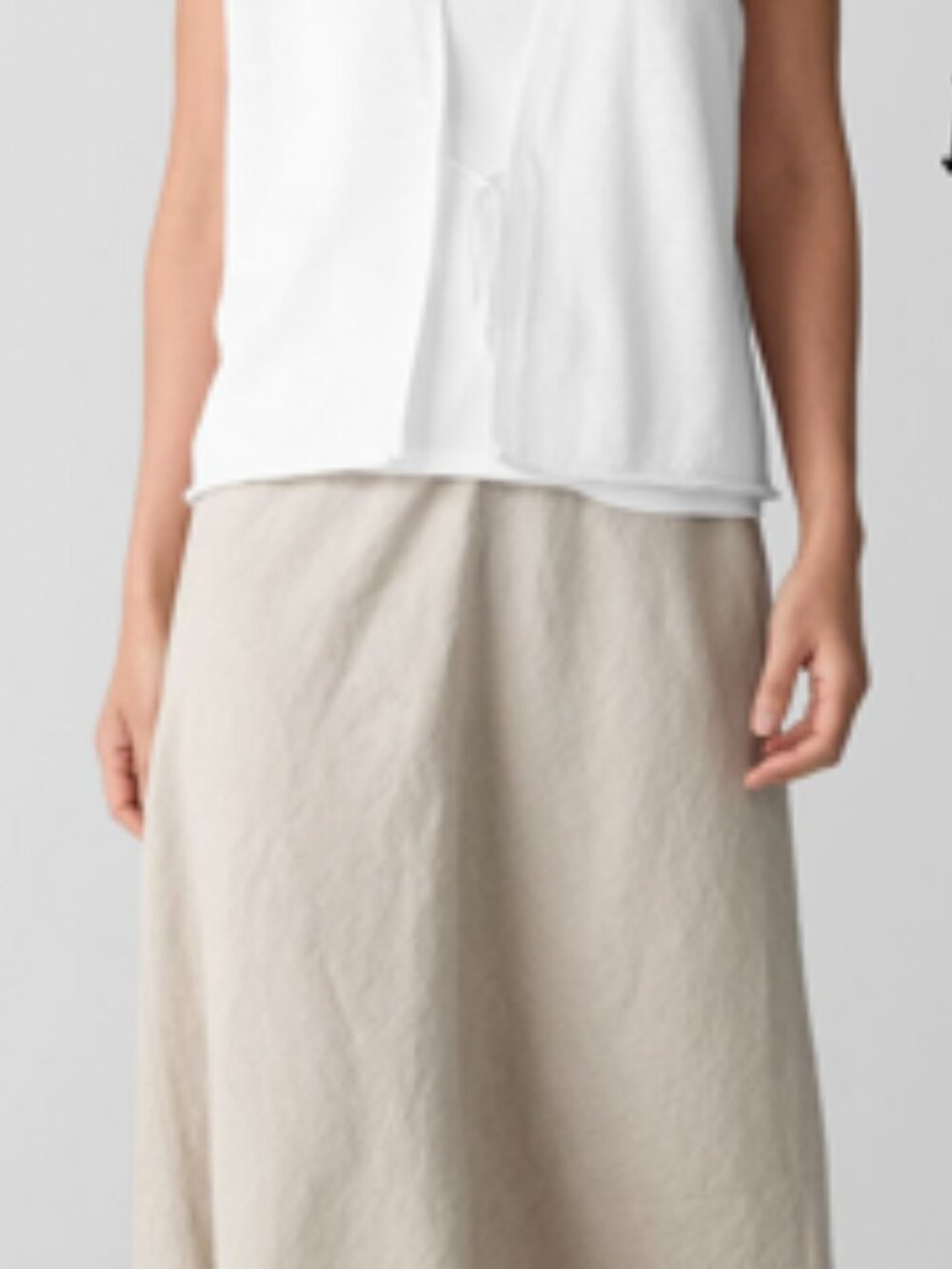 Eileen Fisher White V Neck Lightweight Organic Linen Cotton Vest With Front Tie - Picture 9 of 13